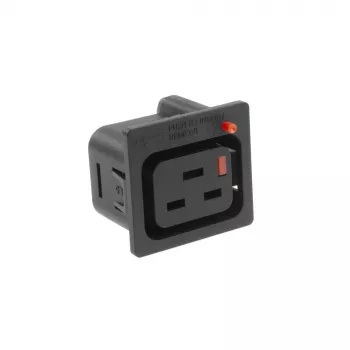ACT C19 IEC Lock netingang (1x uitgang) - zwart, PA195015BK, C19, zwart, rood, bus, recht, thermoplast, 2000 V