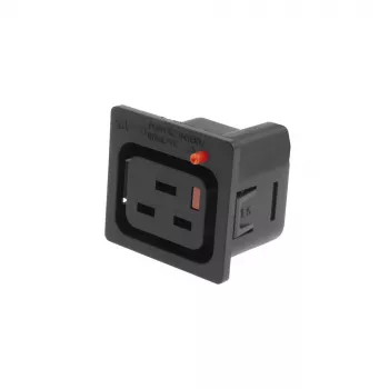 ACT C19 IEC Lock netingang (1x uitgang) - zwart, PA195015BK, C19, zwart, rood, bus, recht, thermoplast, 2000 V