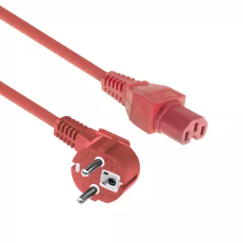 ACT netkabel hoofdaansluiting CEE 7/7 stekker (haaks) – C15 rood 1,5 m
