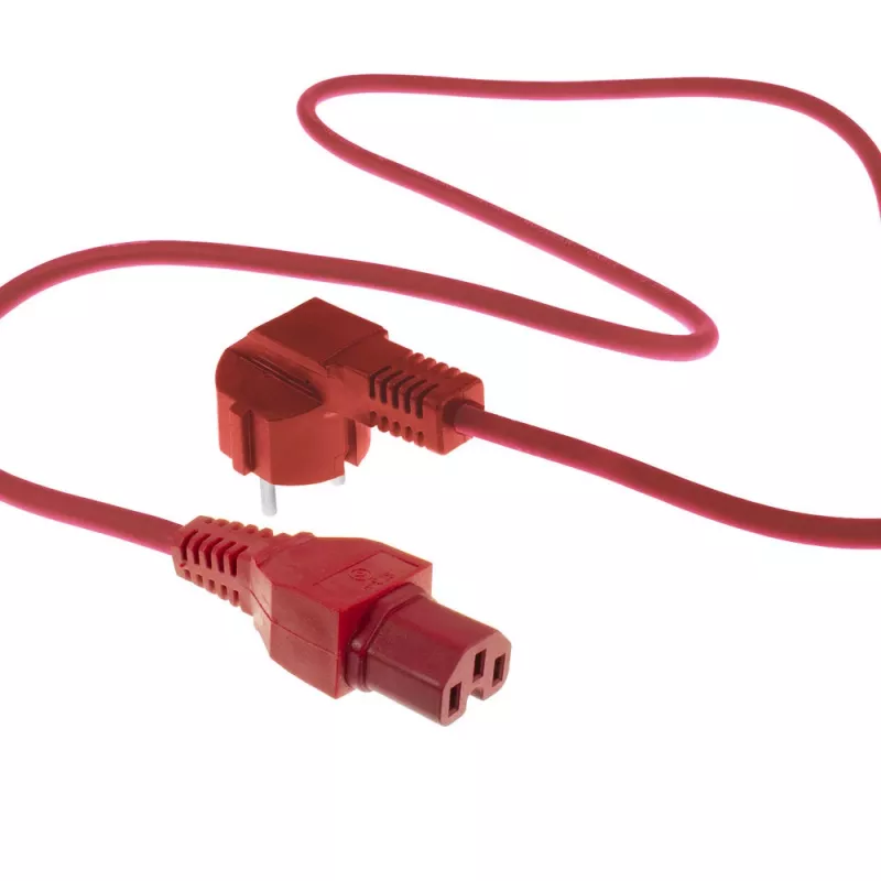 ACT netkabel hoofdaansluiting CEE 7/7 stekker (haaks) – C15 rood 1,5 m