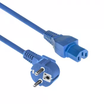 ACT netkabel CEE 7/7 stekker haaks C15 blauw 1,5 m 230V 10A