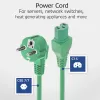 ACT Powercord netkabel CEE 7/7 stekker (haaks) - C15 groen 1,5 m