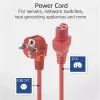 ACT AK5314 stroomkabel CEE 7/7 naar C15, 1 m, rood