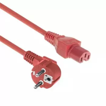 ACT netkabel randaardestekker CEE 7/7 stekker haaks C15 rood 1 m 250 V 10 A