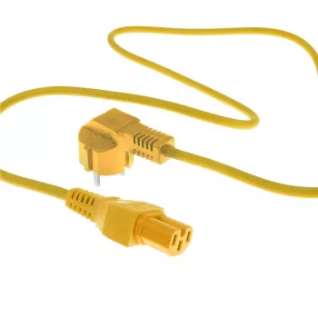ACT Netzkabel CEE 7/7 stekker (haaks) - C15 geel 1 m