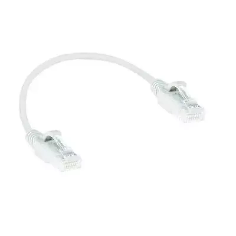 ACT wit 0,5 meter LSZH U/UTP CAT6 datacenter slimline patchkabel met trekontlasting en RJ45-stekkers