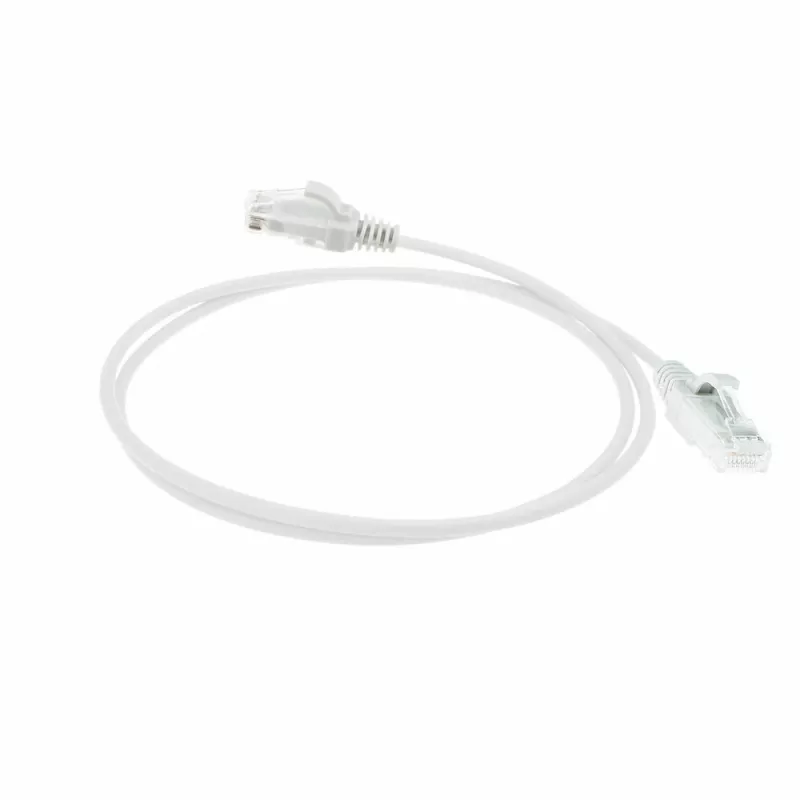 ACT wit 7 meter LSZH U/UTP CAT6 datacenter slimline patchkabel met RJ45-stekkers