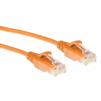 ACT oranje, 3 m, LSZH U/UTP CAT6 datacenter slimline patchkabel met trekontlasting en RJ45-stekkers