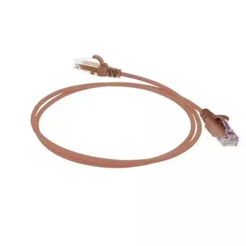 ACT bruin 2 meter LSZH U/UTP CAT6 datacenter slimline patchkabel trekontlasting met RJ45-stekkers