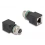 DeLOCK M12 adapter A-gecodeerd 8-polige bus naar RJ45-bus recht