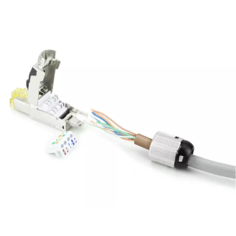 ACT veldconfectioneerbare RJ45 CAT6A-stekker afgeschermd, gereedschapsvrij, 4PPoE 100W