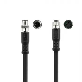 ACT Industrial 1,50 meter sensorkabel M8A 3-polig stekker naar M8A 3-polig bus, Ultraflex Xtreme TPE-kabel, afgeschermd
