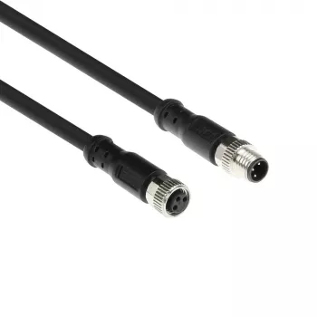 ACT Industrial 3,00 meter sensorkabel M8A 3-polig stekker naar M8A 3-polig bus, Ultraflex Xtreme TPE-kabel, afgeschermd