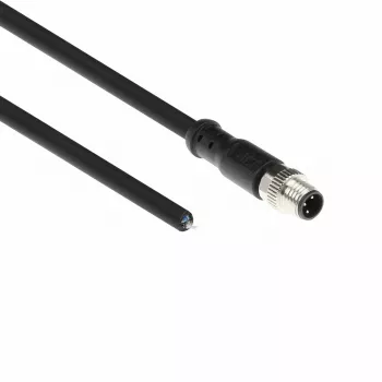 ACT Industrial 3,00 meter sensorkabel M8A 3-polig stekker naar open uiteinde, Ultraflex Xtreme TPE-kabel, afgeschermd