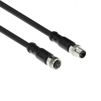 ACT Industrial 3,00 meter sensorkabel M8A 4-polig stekker naar M8A 4-polig bus, Ultraflex Xtreme TPE-kabel, afgeschermd