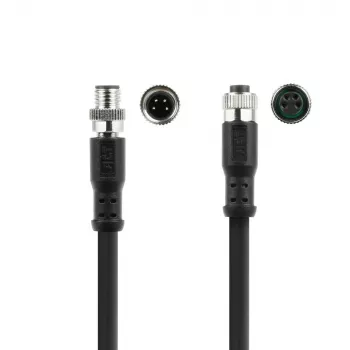 ACT Industrial 3,00 meter sensorkabel M8A 4-polig stekker naar M8A 4-polig bus, Ultraflex Xtreme TPE-kabel, afgeschermd