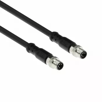 ACT Industrial 5,00 meter sensorkabel M8A 4-polig stekker naar M8A 4-polig stekker, Ultraflex Xtreme TPE-kabel, afgeschermd