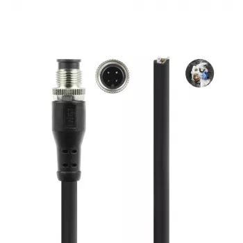 ACT Industrial 1,50 meter sensorkabel M12A 4-polig stekker naar open uiteinde, Superflex Xtreme TPE-kabel, afgeschermd