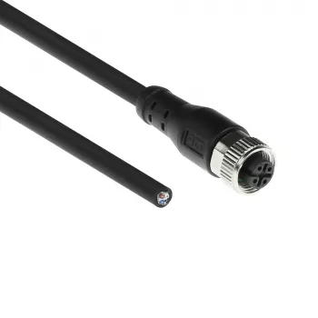 ACT Industrial 1,50 meter sensorkabel M12A 4-polig bus naar open uiteinde, Superflex Xtreme TPE-kabel, afgeschermd