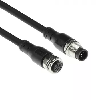 ACT Industrial 3,0 meter sensorkabel M12A 5-polig stekker naar M12A 5-polig bus, Superflex Xtreme TPE-kabel, afgeschermd
