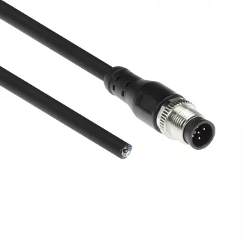 ACT Industrial 1,50 m sensorkabel M12A 5-polig stekker naar open uiteinde, Superflex Xtreme TPE-kabel, afgeschermd
