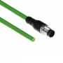 ACT Industrial 1,50 meter sensorkabel M12A 8-polig bus naar open uiteinde, Ultraflex TPE-kabel, afgeschermd