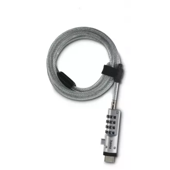 Hama USB-kabelslot zilver, transparant 1,8 m