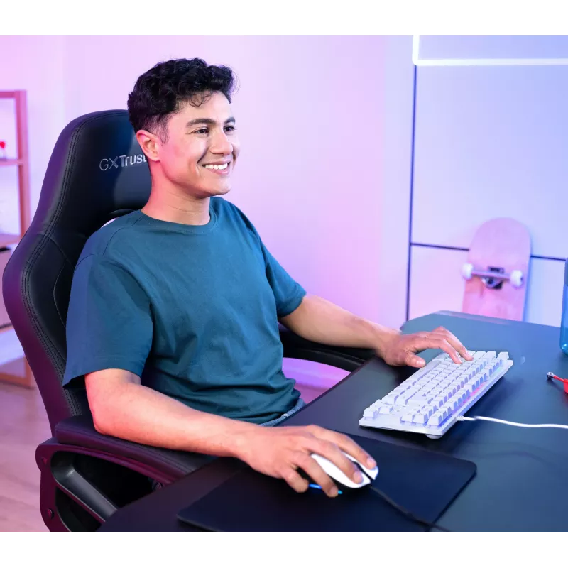 Trust GXT 833W Thado toetsenbord gaming USB QWERTZ Duits wit