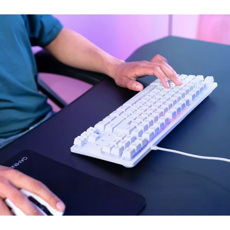 Trust GXT 833W Thado toetsenbord gaming USB QWERTZ Duits wit