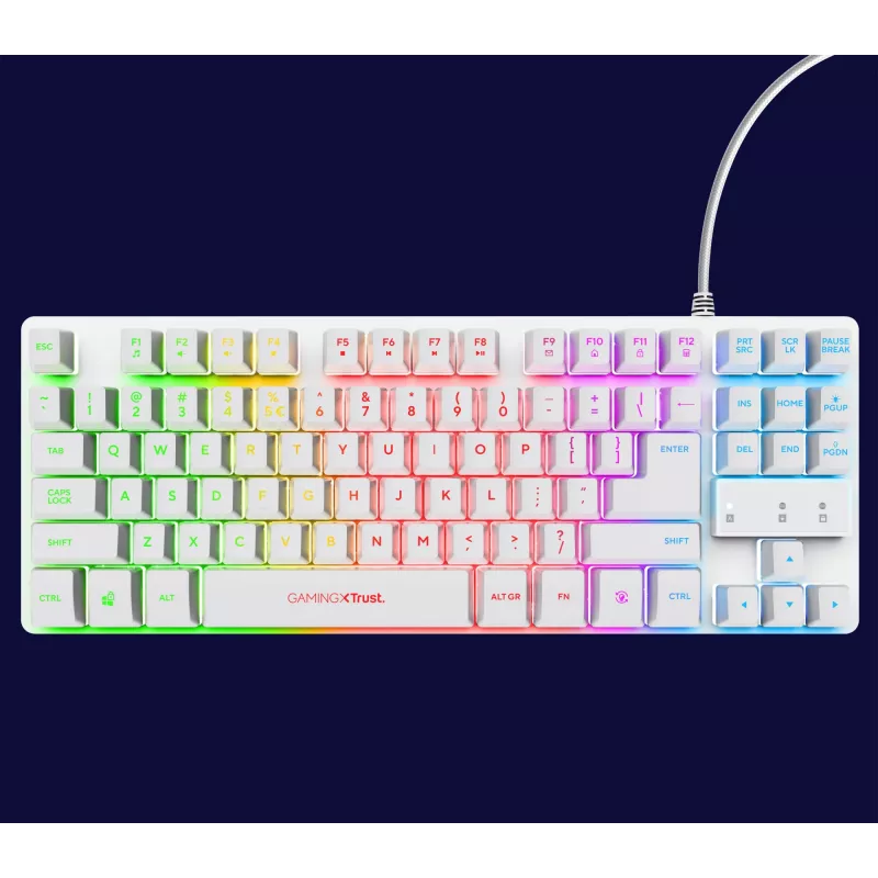 Trust GXT 833W Thado toetsenbord gaming USB QWERTZ Duits wit