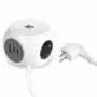 ACT AC2420 stroomverlenging 1,5 m 3 AC-stopcontacten binnen wit