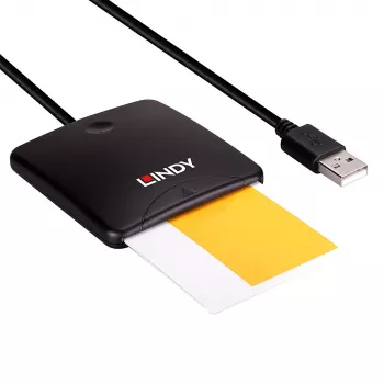Lindy USB 2.0 smartcardlezer, USB, zwart, 1,2 m, 480 MB/s, 2 jaar, CE, Federal Communications Commission (FCC), REACH, RoHS