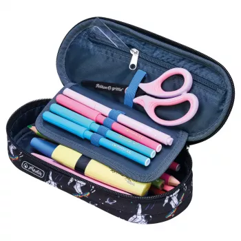 Herlitz Space Skater zachte etui polyesterm donkerblauw wit
