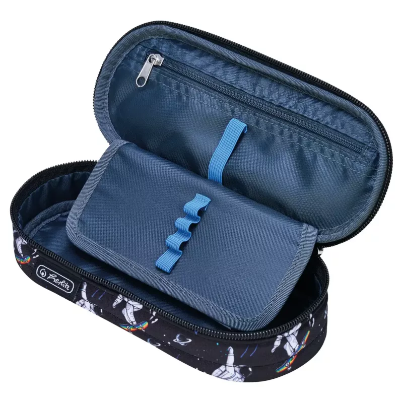 Herlitz Space Skater zachte etui polyesterm donkerblauw wit