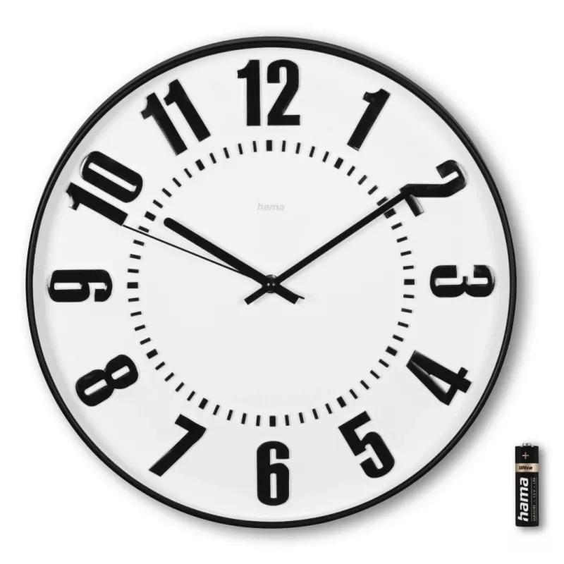 Hama Formentera quartz horloge rond zwart, wit