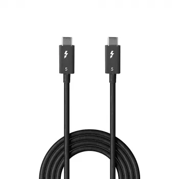 Lindy 1m Thunderbolt 5 kabel, 80Gbit/s, Passief, Stekker, Stekker, 1 m, 80 Gbit/s, Zwart, Nikkel