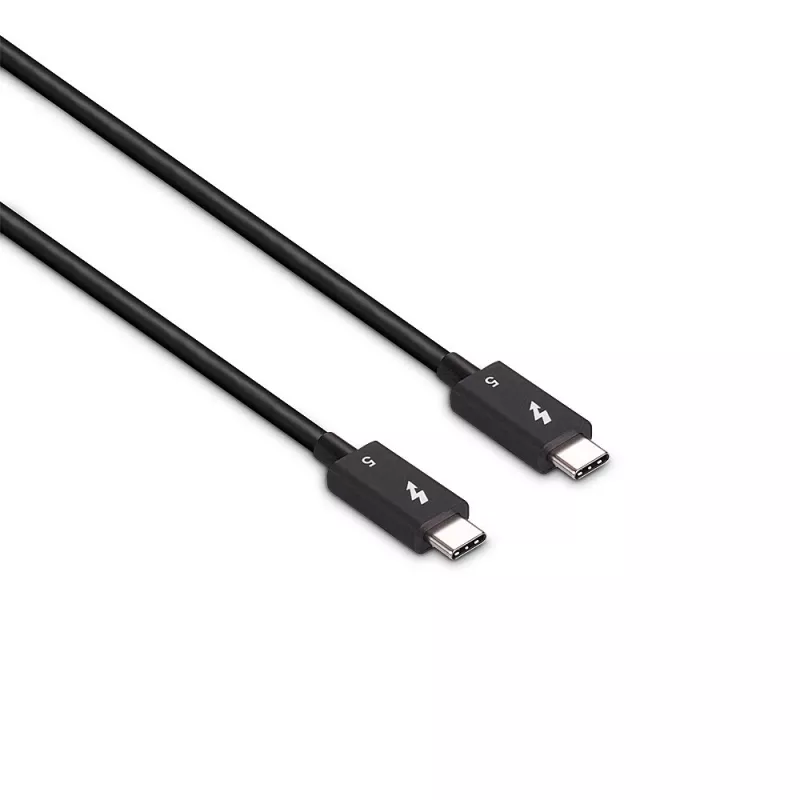 Lindy 1m Thunderbolt 5 kabel, 80Gbit/s, Passief, Stekker, Stekker, 1 m, 80 Gbit/s, Zwart, Nikkel
