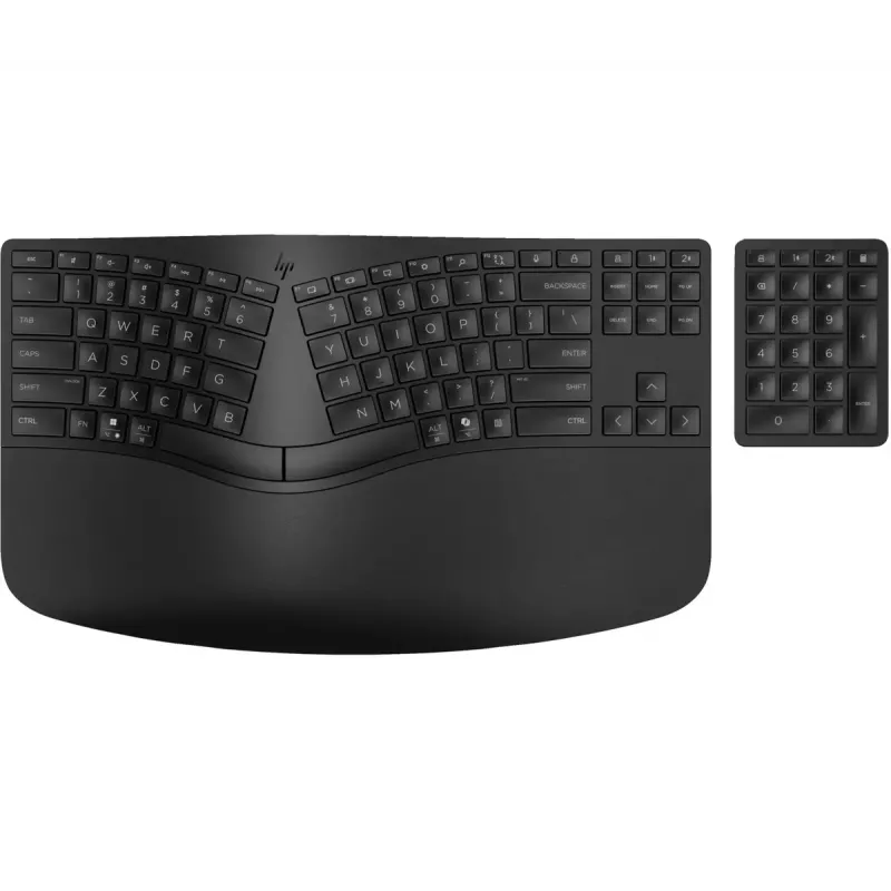 HP 960 Ergonomic Wireless toetsenbord full-size 100% RF draadloos + Bluetooth membraan zwart voor thuis