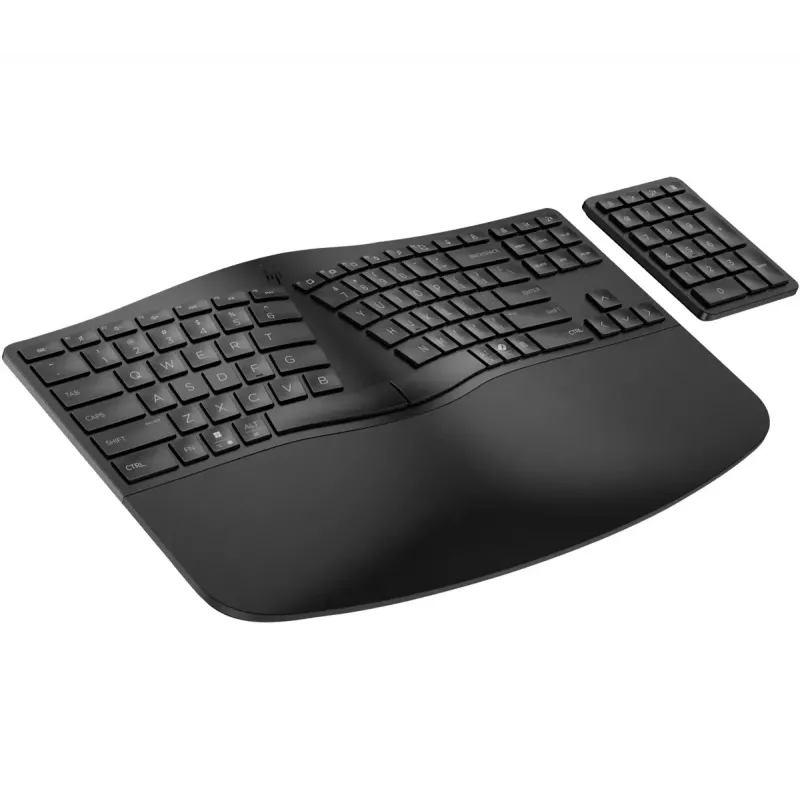 HP 960 Ergonomic Wireless toetsenbord full-size 100% RF draadloos + Bluetooth membraan zwart voor thuis