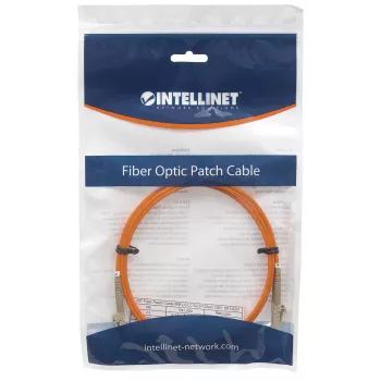 Intellinet glasvezel-patchkabel, OM1, LC/LC, 5 m, oranje, duplex, multimode, 62,5/125 µm, LSZH, glasvezel, levenslange garantie
