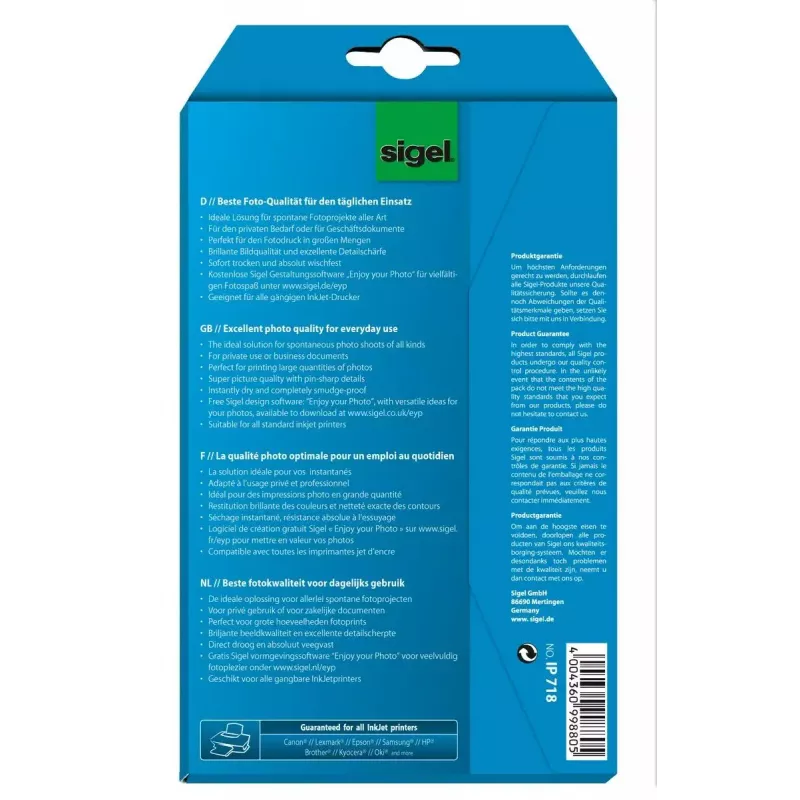 Fotopapier glanzend Sigel IP718