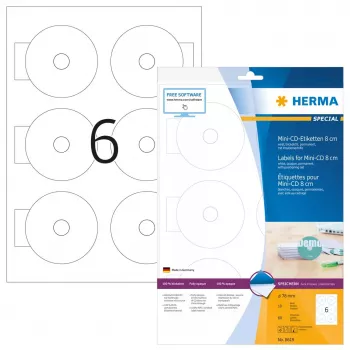 Zelfklevende etiketten HERMA CD Mini A4 Ø 78 mm
