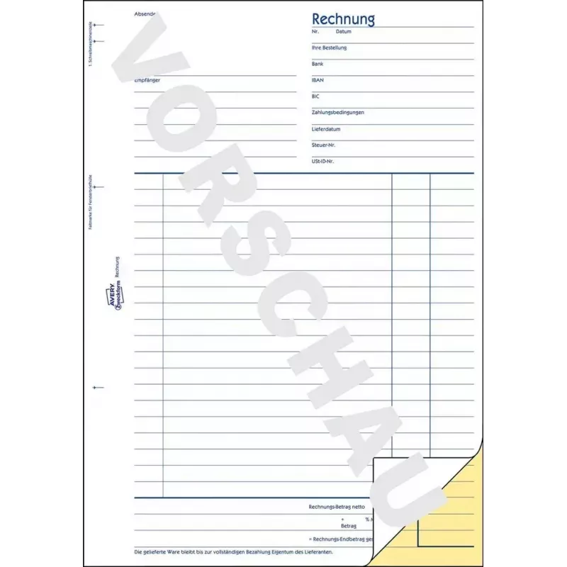 Boekhoudformulier/-boek AVERY 1734 A4 40 pagina's