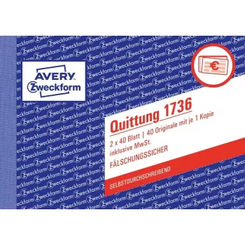 Afrekeningsboek A6 Avery 1736