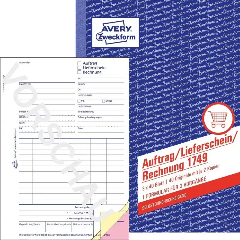 Afrekeningsboek A5 Avery 1749