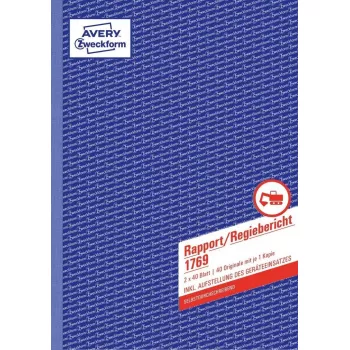 Factuurformulier/-boek AVERY 1769 A4 40 pagina's