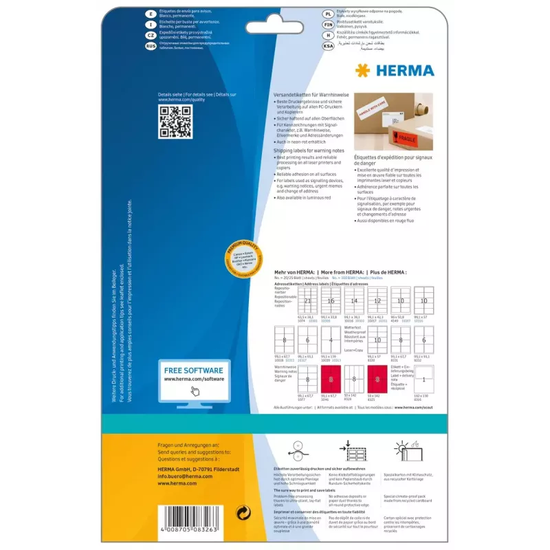Verzendetiket waarschuwingslabel HERMA 8326