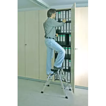Trapladder Krause 130068 aluminium zwart
