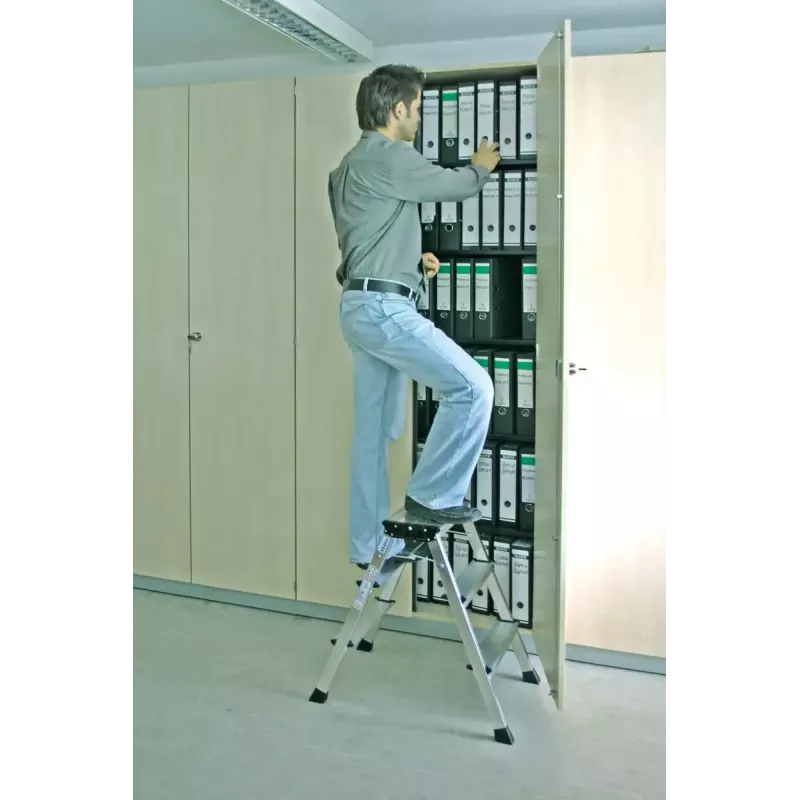 Trapladder Krause 130068 aluminium zwart