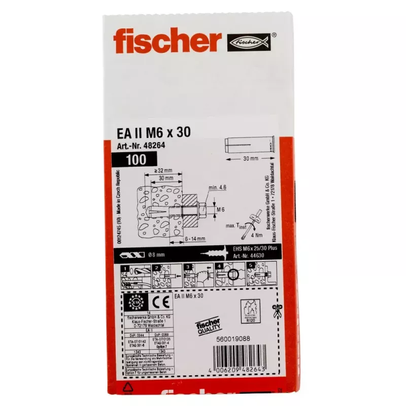 Anker Fischer EA II M6 100 stuks 30 mm